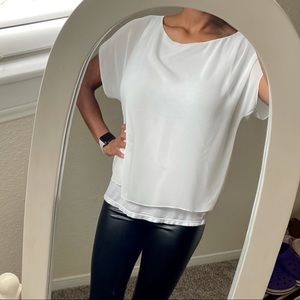 Express Flowy White Sleeveless Top Size S/P